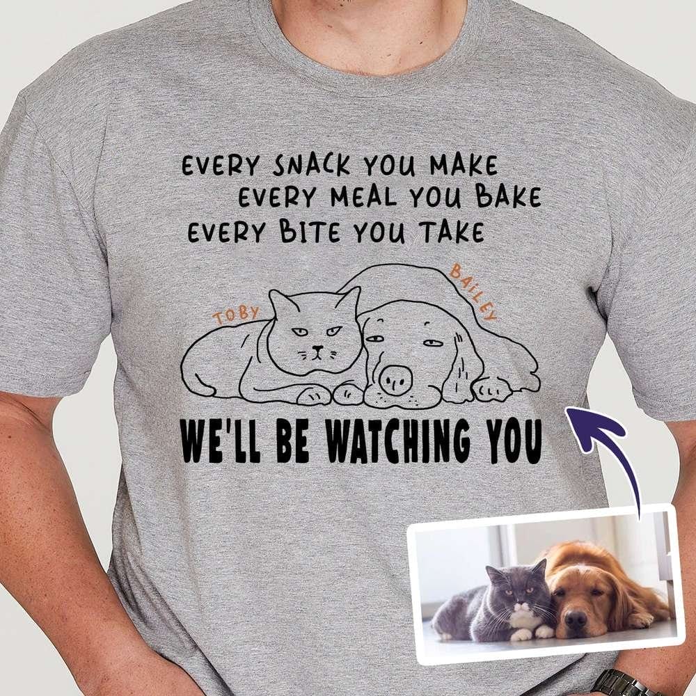 Image of Funny Ugly Art Line Every Snack You Make T-shirt For Men Dog Dad