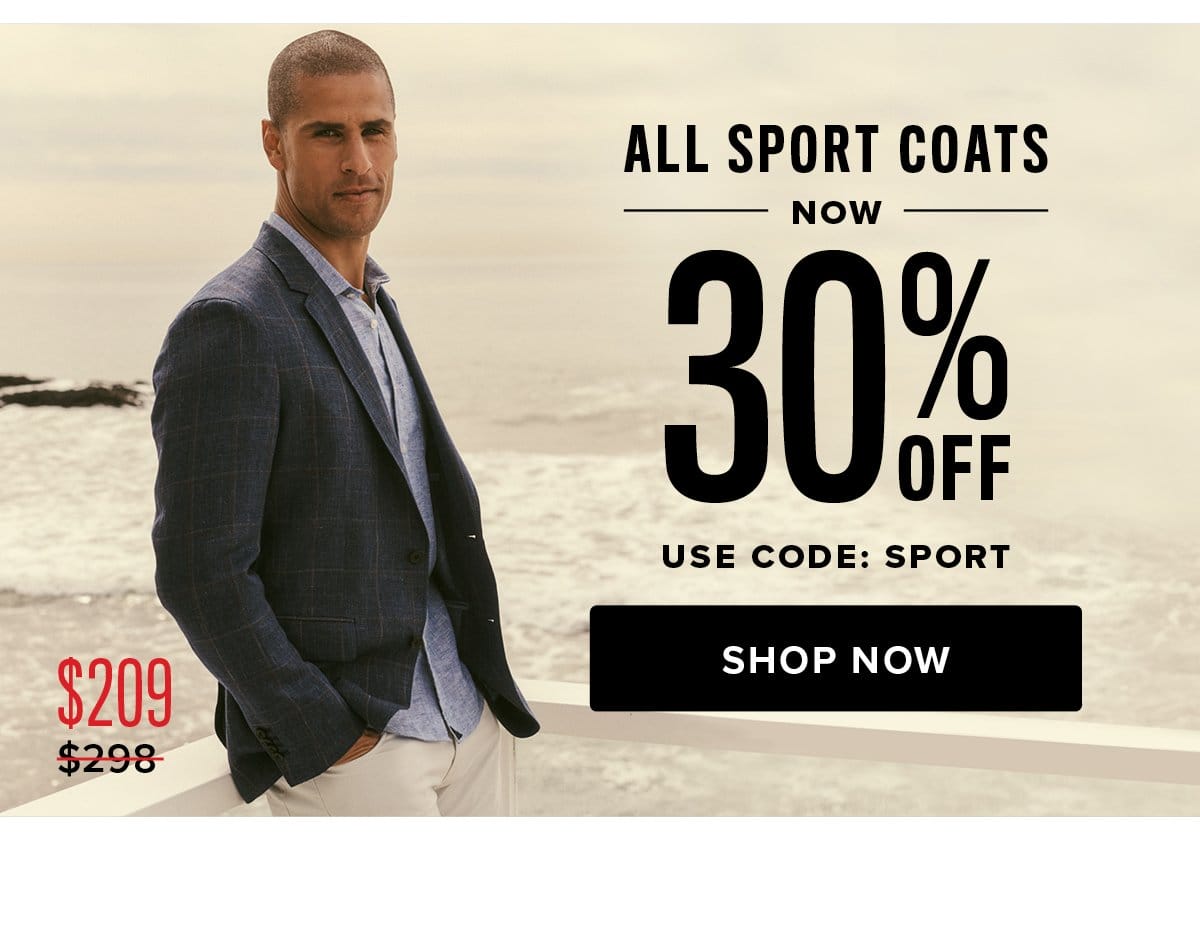 Shop All Sport Coats Now 30% Off