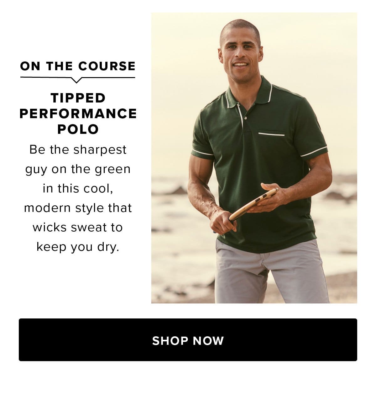 Shop For On The Course: Tipped Performance Polo