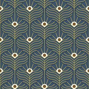 Mitchell Black Moroccan Peacock Marine Wallpaper