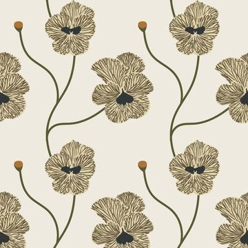 Mitchell Black Flourish Linen Wallpaper