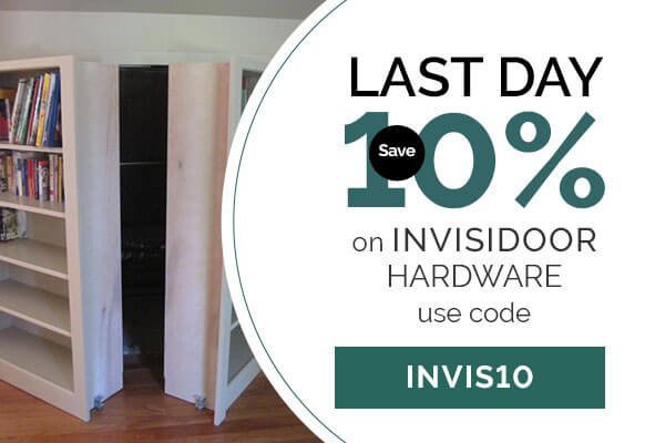USE CODE INVIS10, SAVE 10% ON INVISIDOOR KITS AND HARDWARE