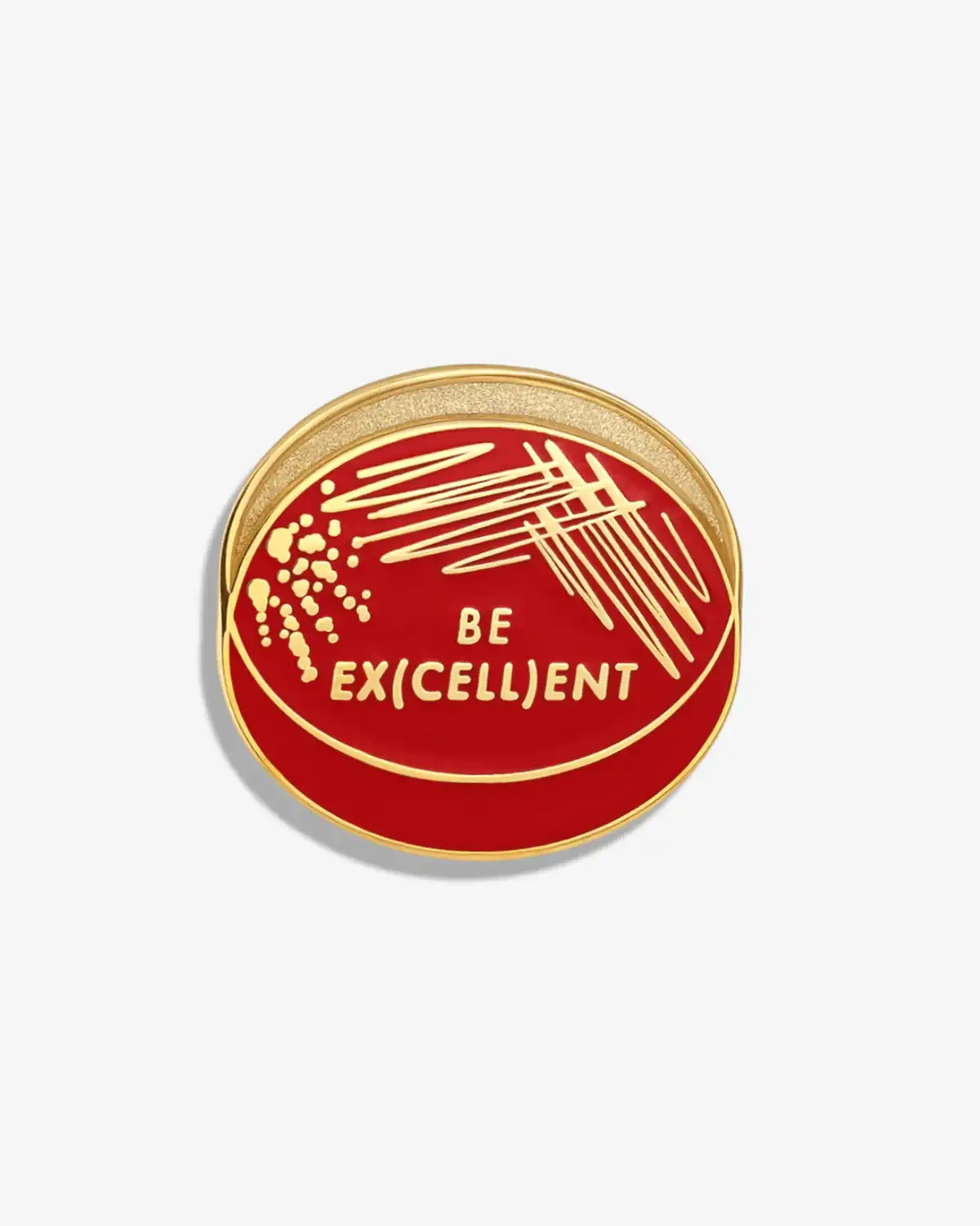 Image of Be Ex(cell)ent (Petri Dish) Lapel Pin