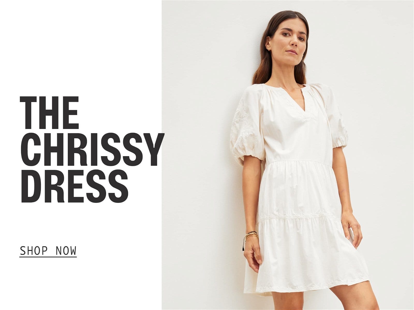 Model wearing the Chrissy Dress