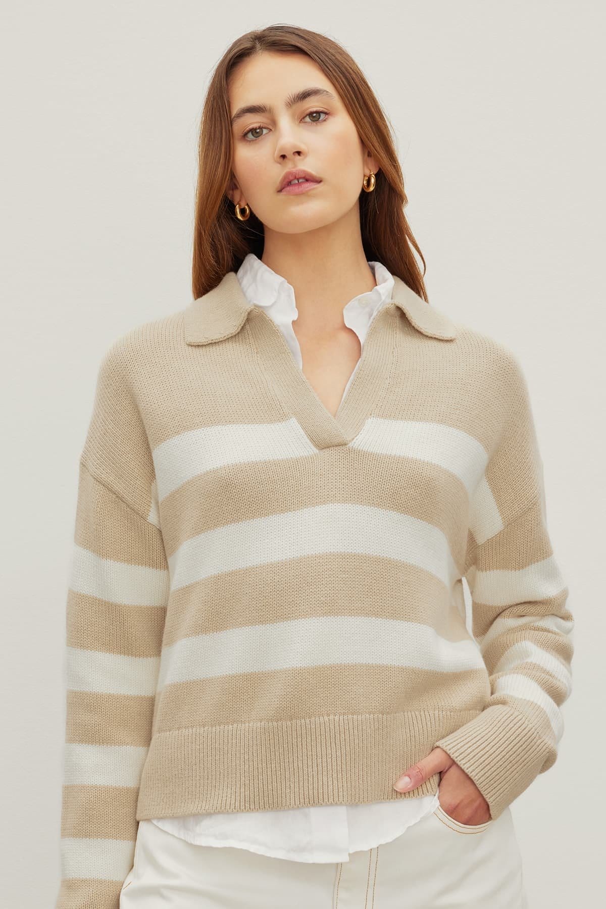 Model wearing the Lucie Sweater