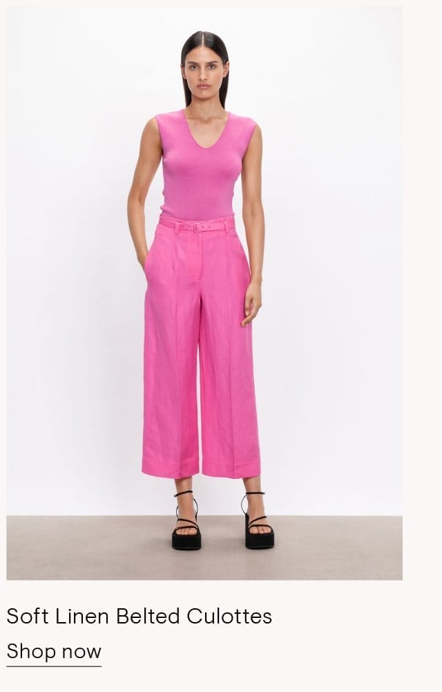 Soft Linen Belted Culottes