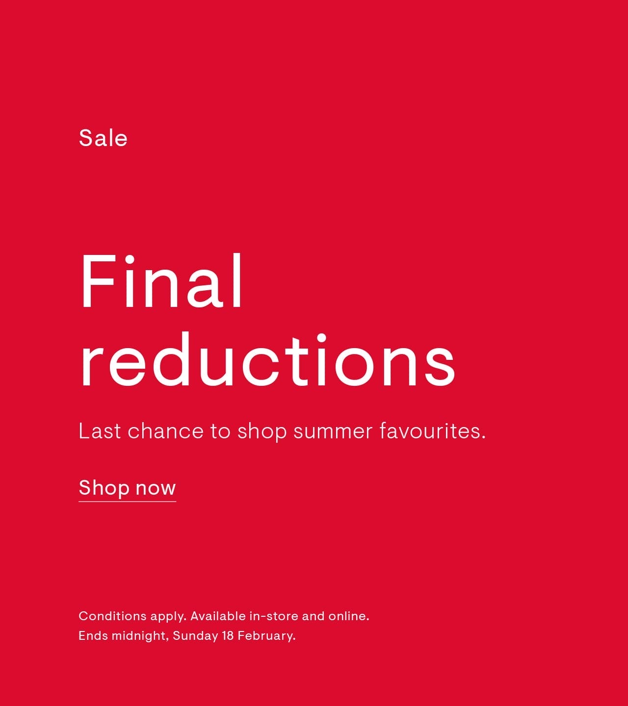 Final reductions: Last chance