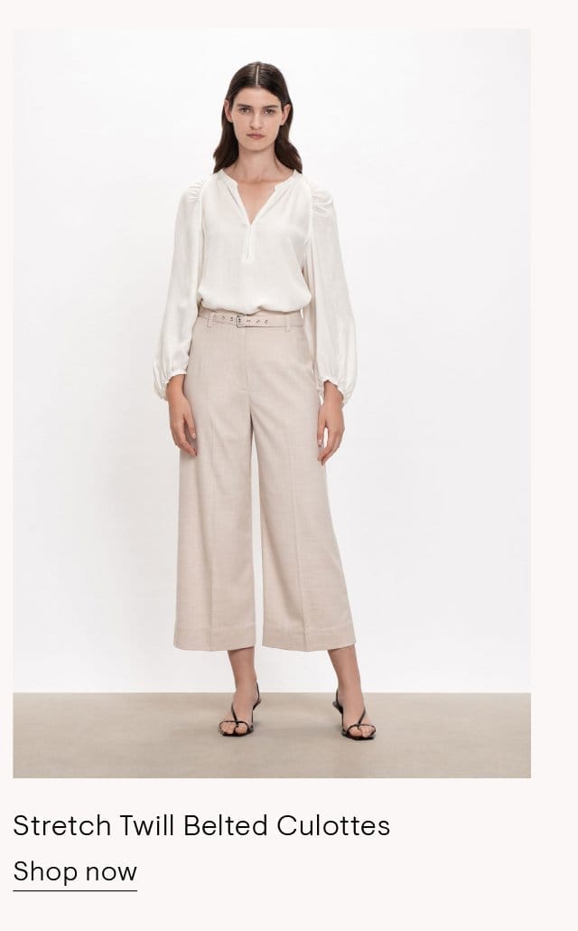 Stretch Twill Belted Culottes