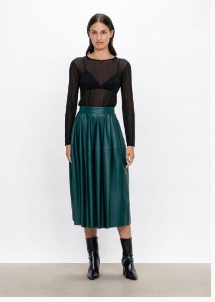 Faux Leather Full Skirt