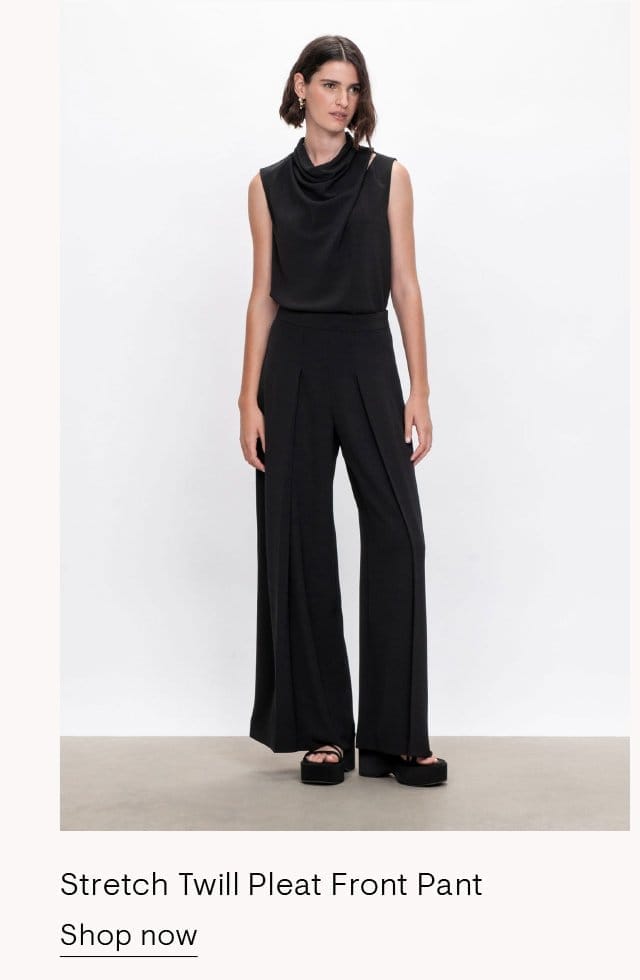 Stretch Twill Pleat Front Pant