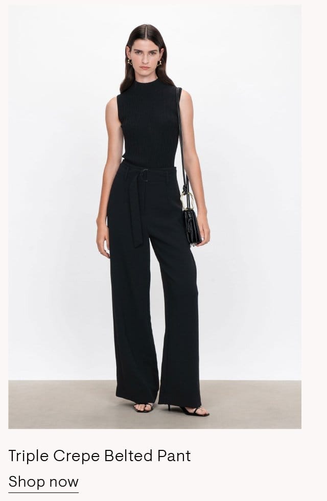 Triple Crepe Belted Pant