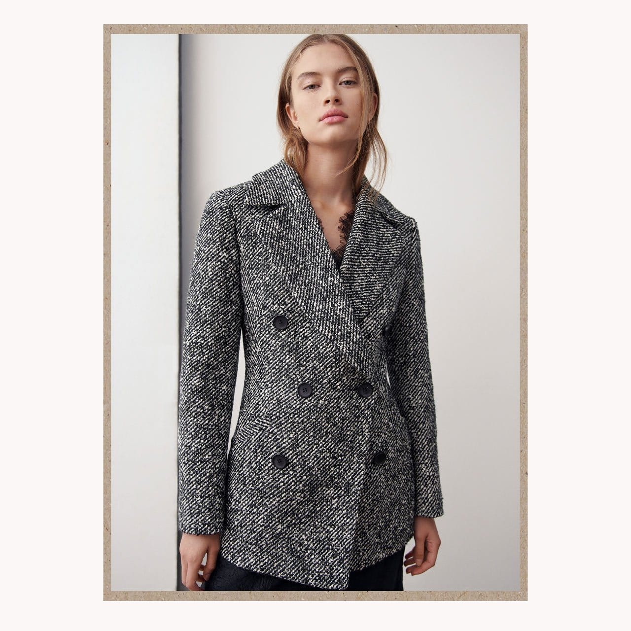 Modern Boucle Fitted Coat
