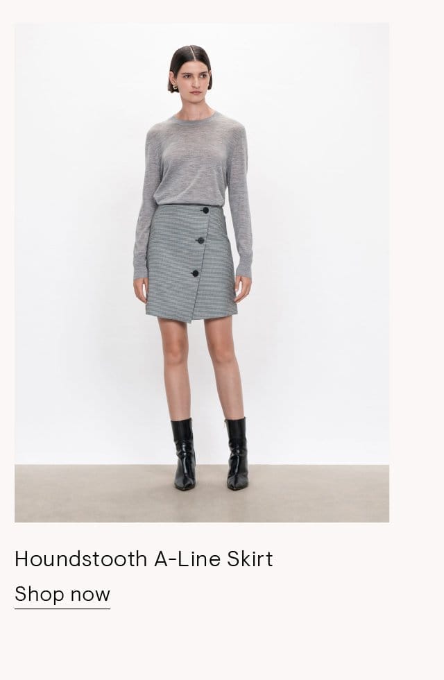 Houndstooth A Line Skirt
