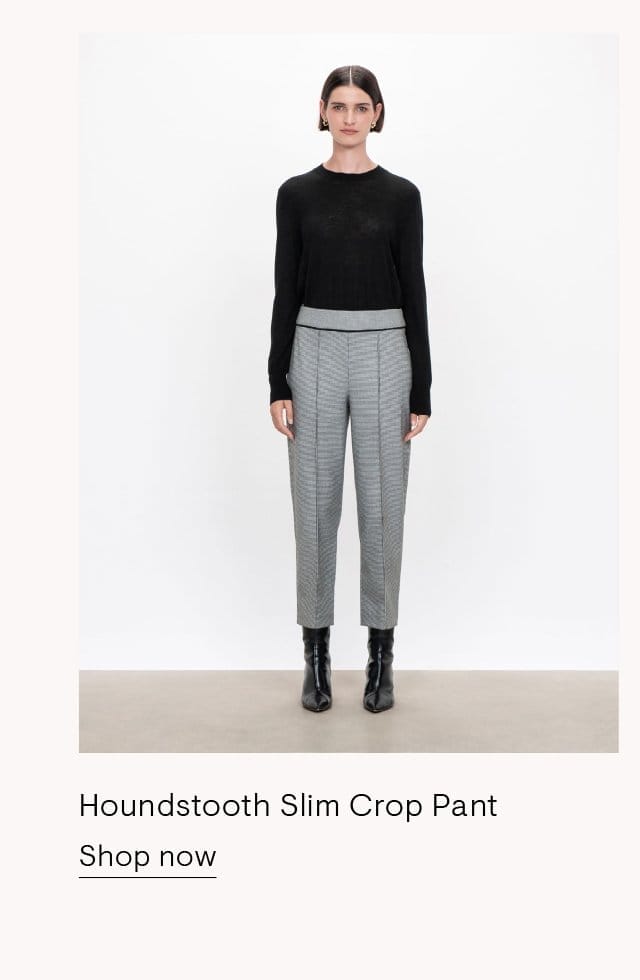 Houndstooth Slim Crop Pant
