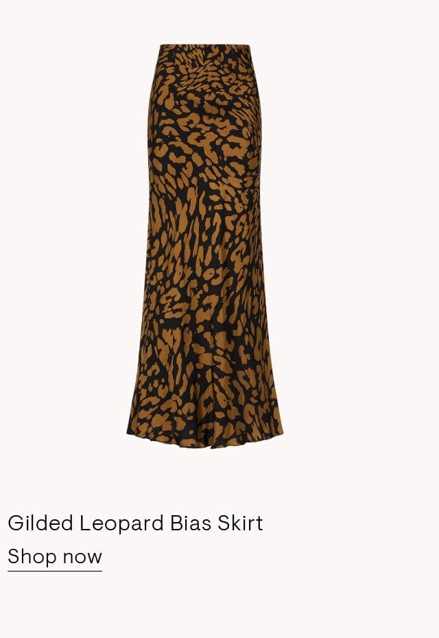 Gilded Leopard Bias Skirt