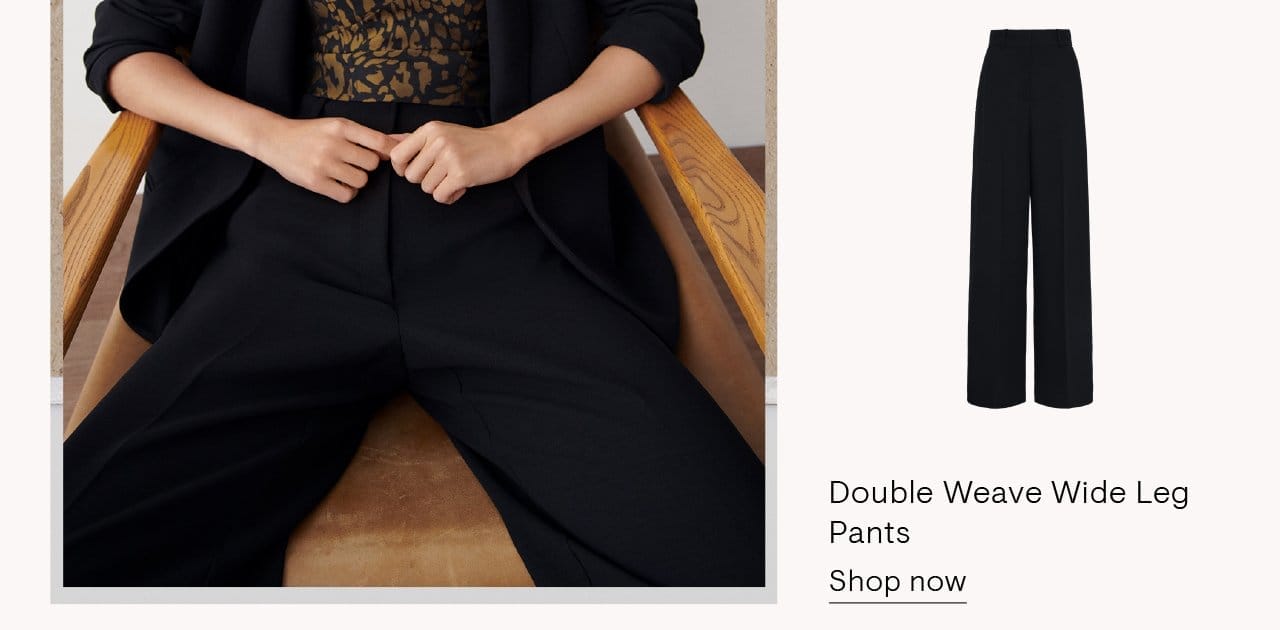 Double weave wide leg pants