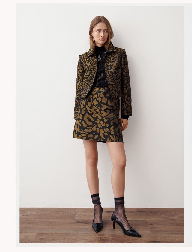 Gilded Leopard Jacket and Skirt