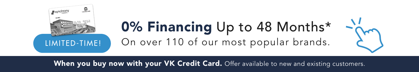 Limited Time: Special 0% Financing On Over 110 Brands With Your Vintage King Credit Card*