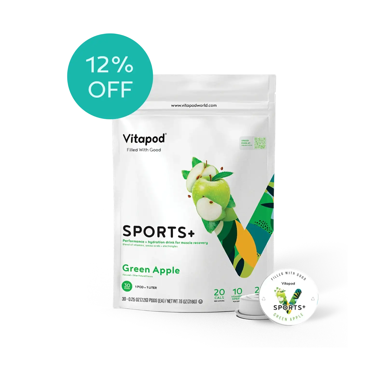 Image of Sports+ Green Apple, 30 Pods