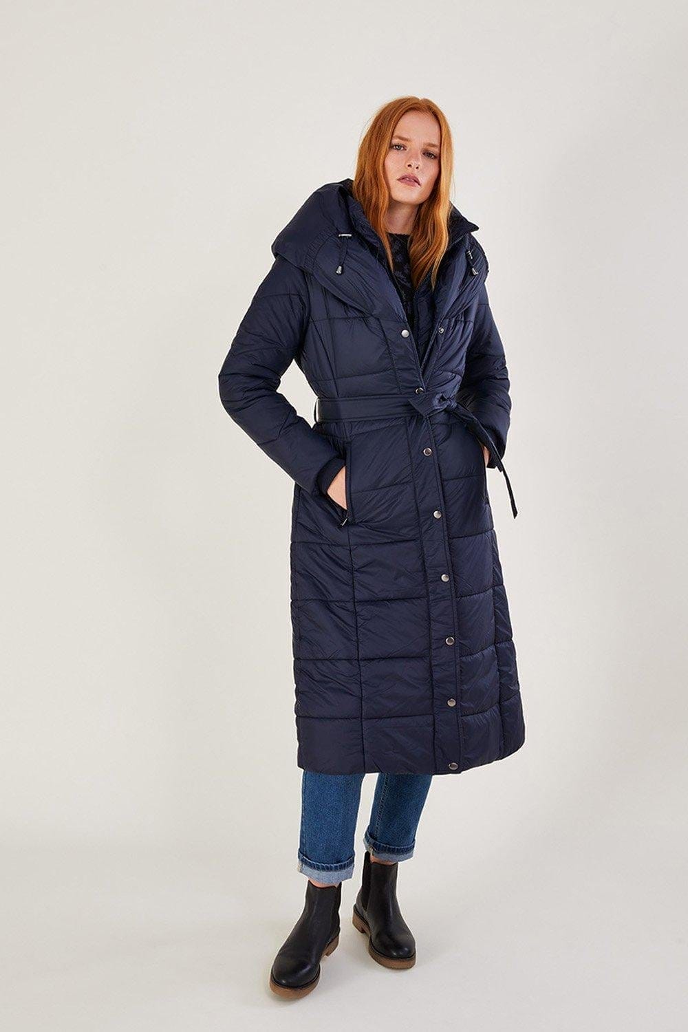 'Sorena' Belted Padded Midi Coat