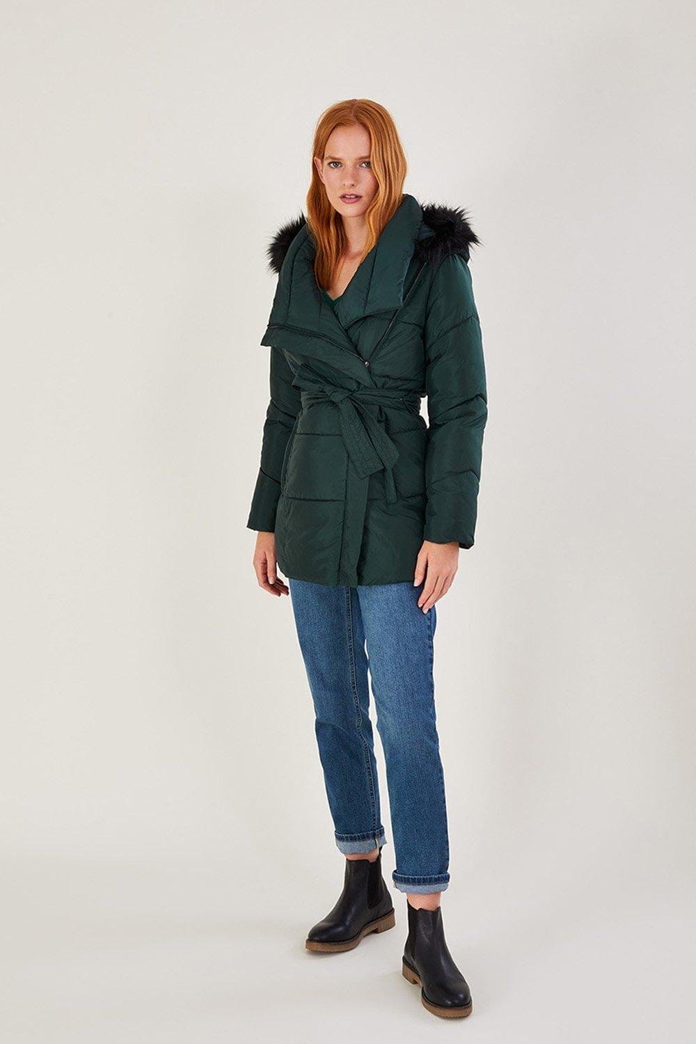 'Pauline' Padded Fur Hood Coat