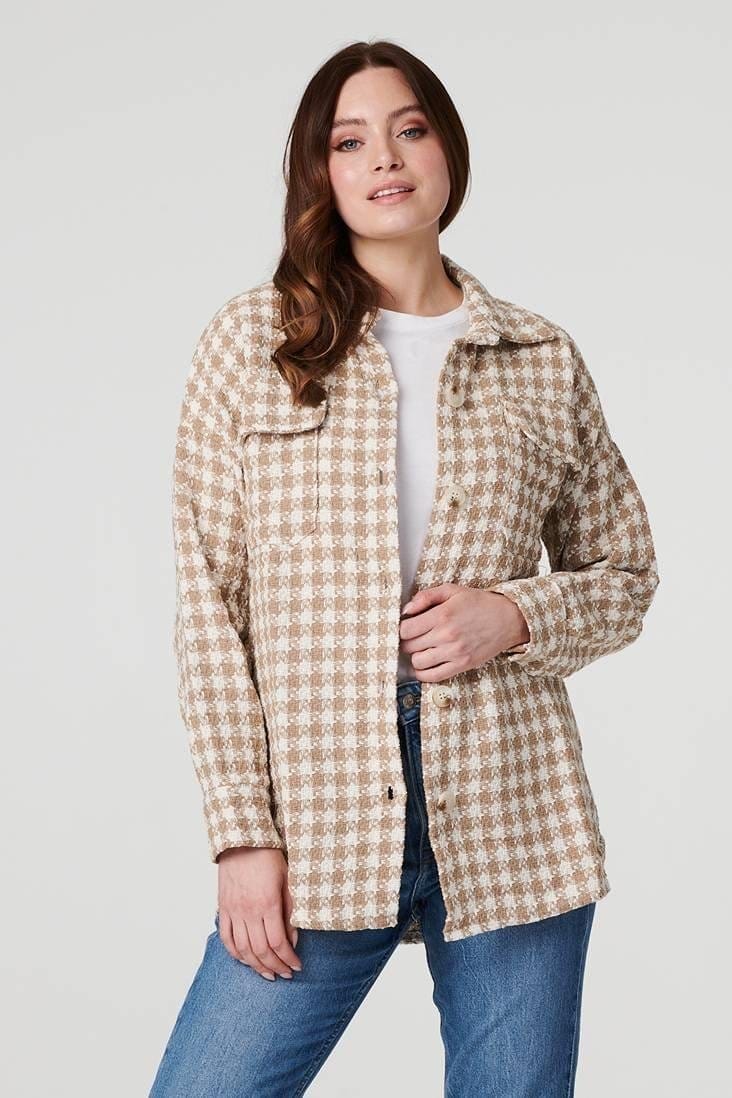 Checked Pocket Front Shacket