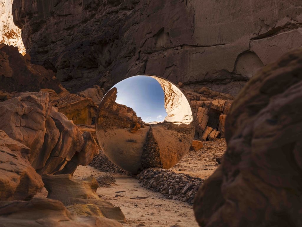 Reflective sphere in the desert