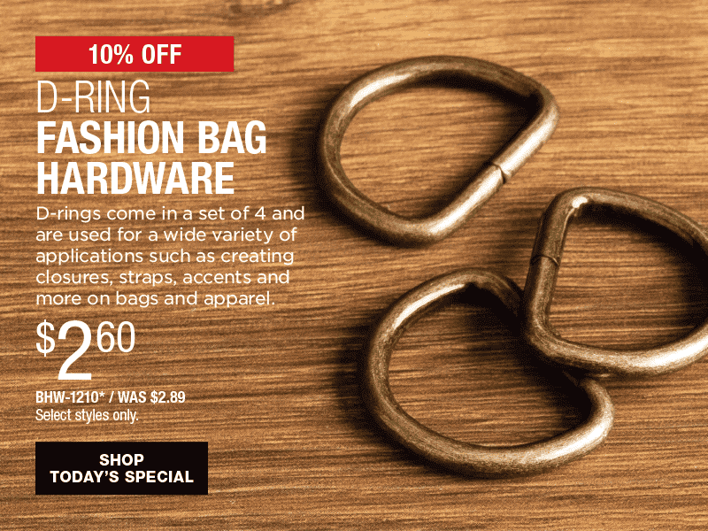 10% Off D-Ring Fashion Bag Hardware