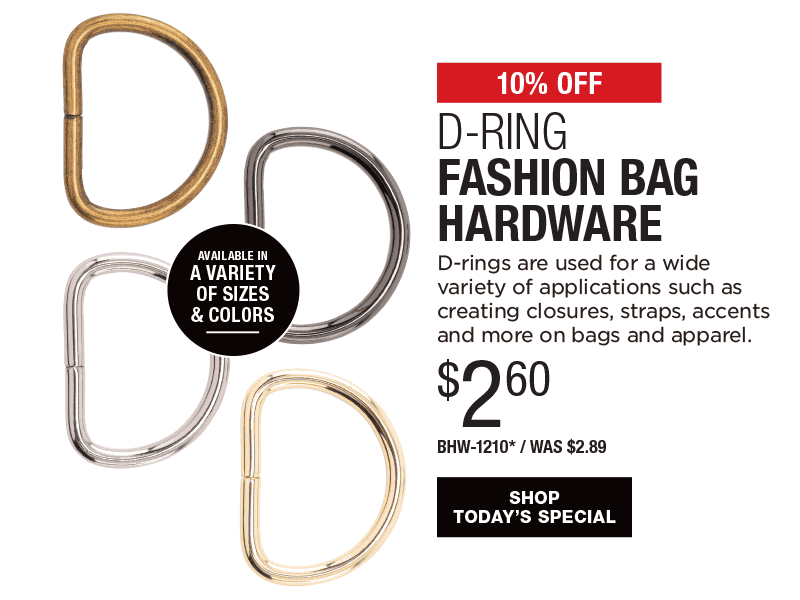 10% Off D-Ring Fashion Bag Hardware