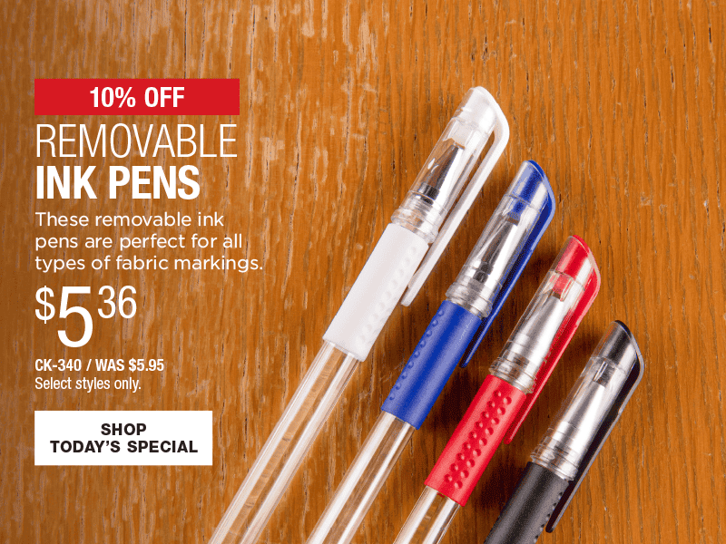 10% Off removable ink pens
