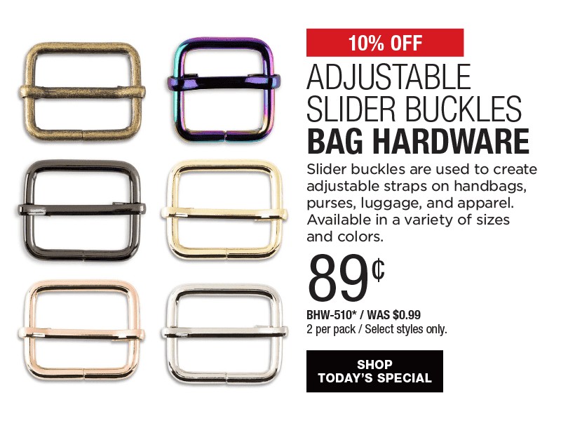 10% Off Slider Buckle Fashion Bag Hardware