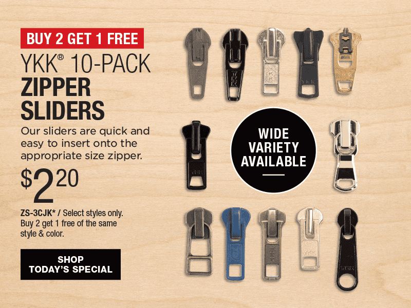 Buy 2 Get 1 Free - YKK® 10-Pack Zipper Sliders
