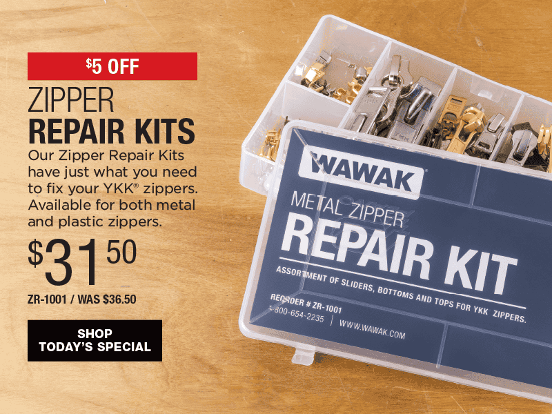 \\$5 Of Zipper Repair Kits