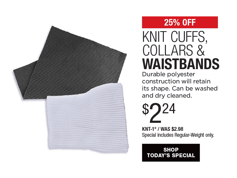 25% Off Knit Cuffs, Collars & Waistbands