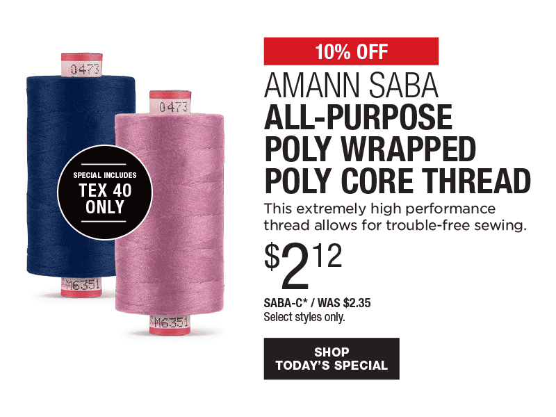 10% Off Amann Saba All-Purpose Poly Wrapped Poly Core Thread