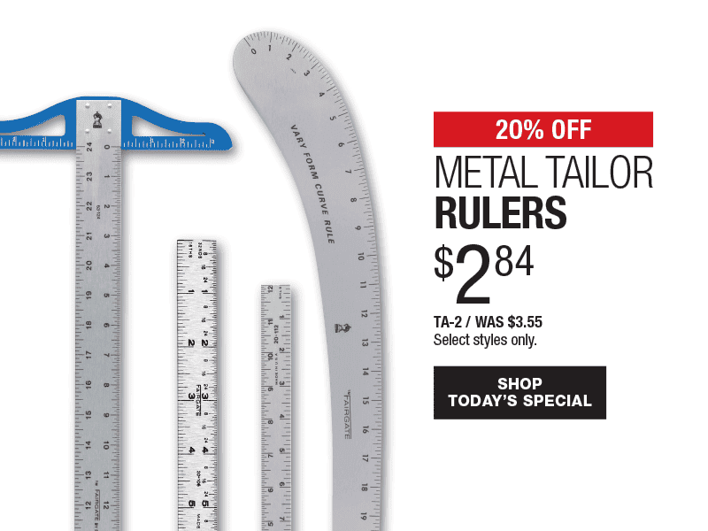 20% Off Metal Tailor Rulers