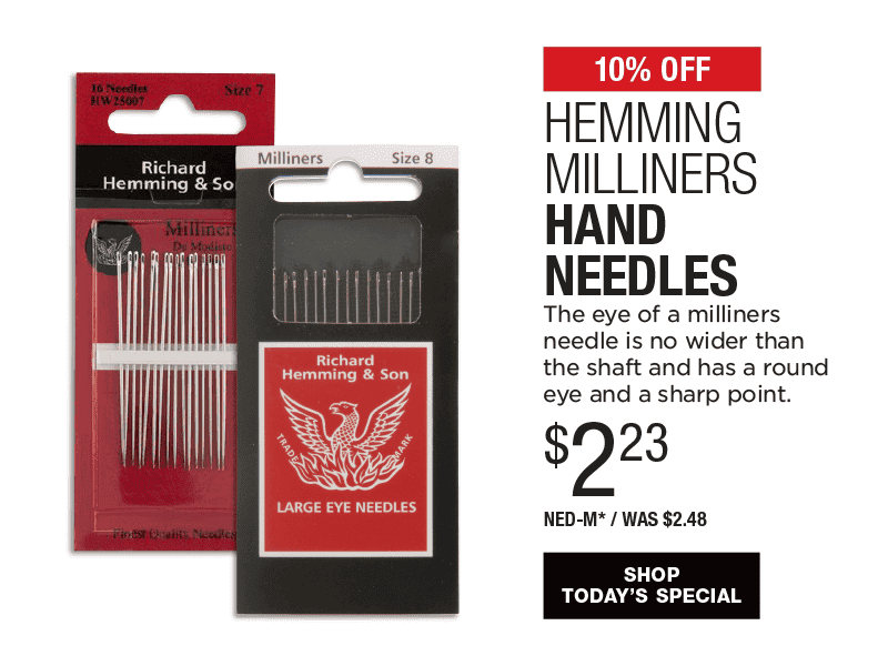 10% Off Hemming Milliners Hand Needles