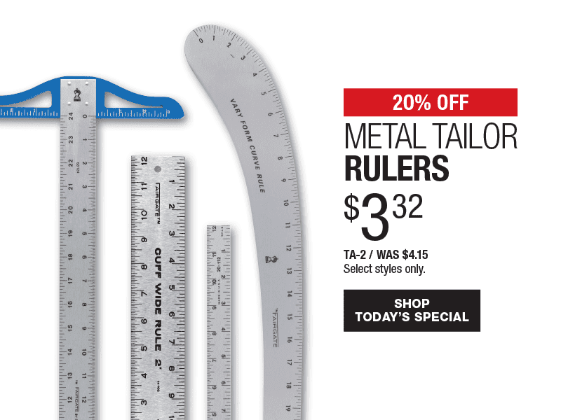20% Off Metal Tailor Rulers
