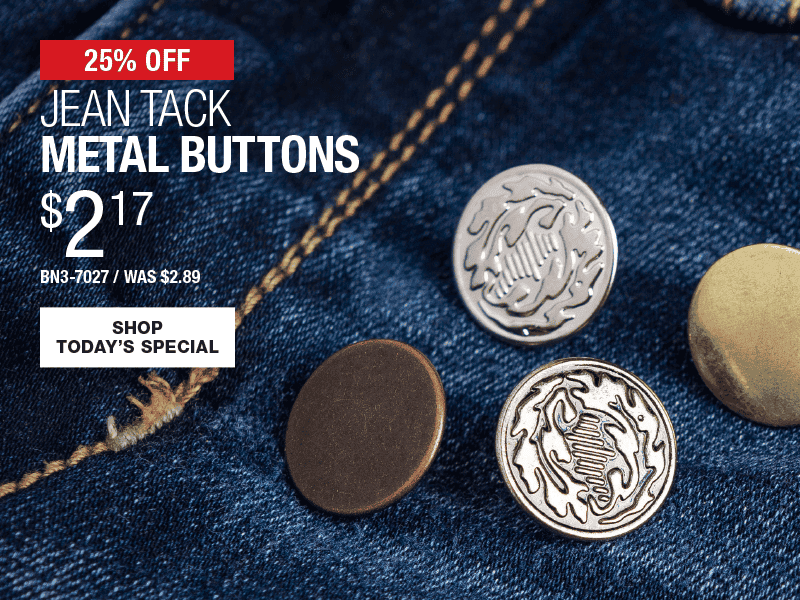 25% Off Jean Tack Metal Buttons