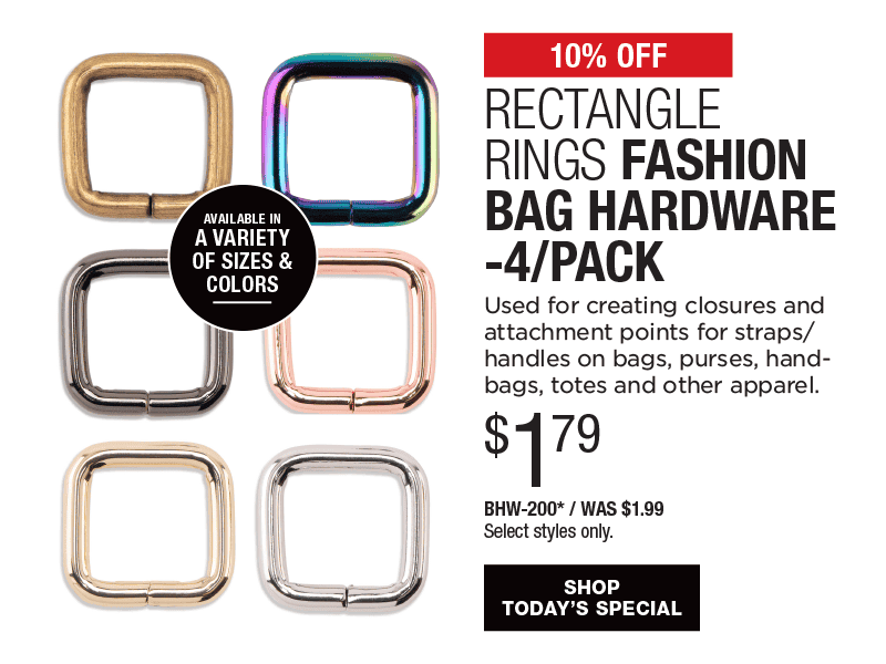 10% Off rectangle rings fashion bag hardware