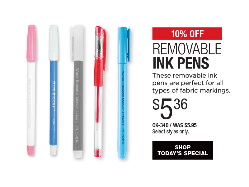 10% Off removable ink pens