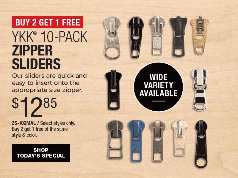 Buy 2 Get 1 Free - YKK® 10-Pack Zipper Sliders