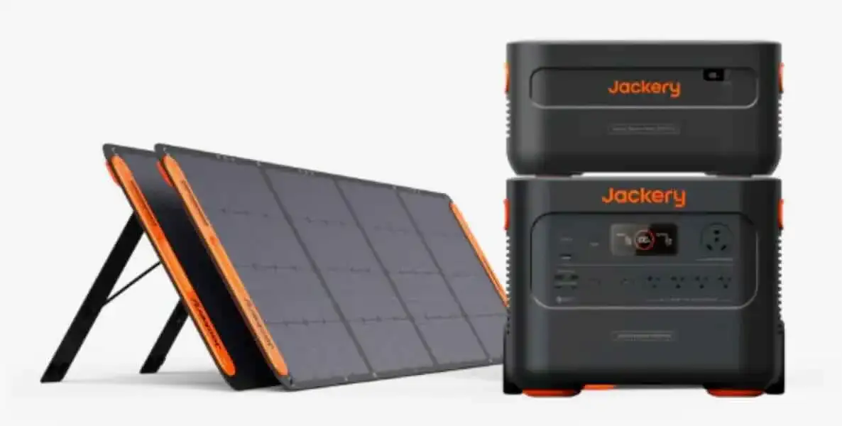 Image of Jackery Explorer 2000 Plus Portable Power Station + 1 Battery Pack + 2 x 200W SolarSaga Panels
