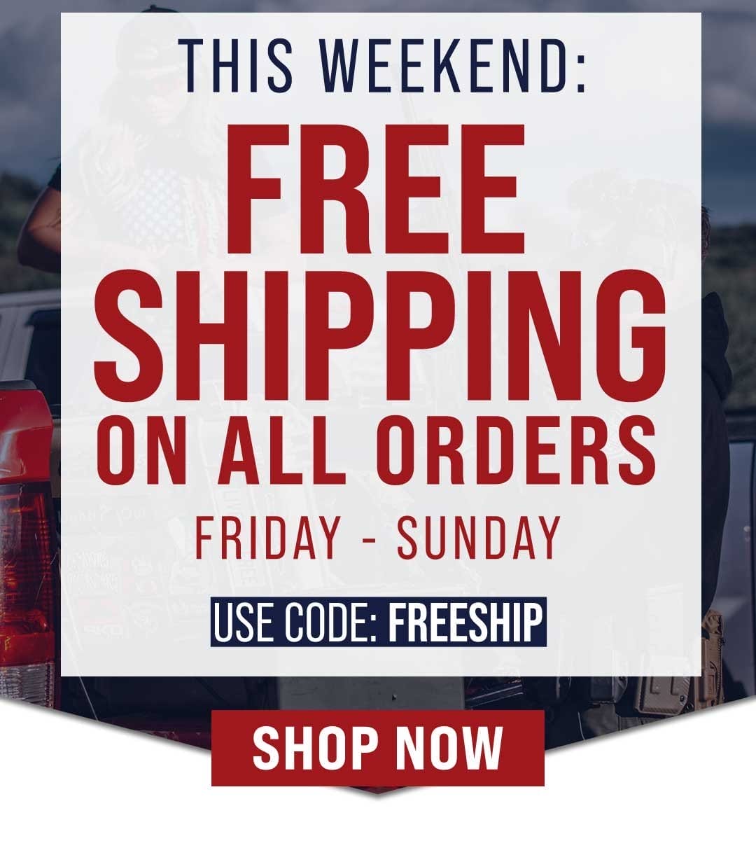 Free Shipping this weekend only with code FREESHIP at checkout
