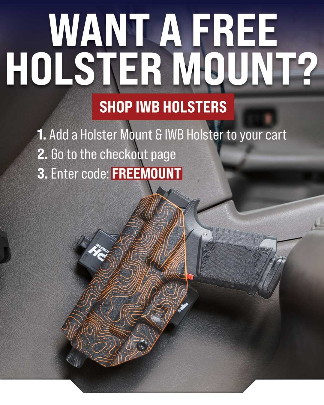 Want a FREE Holster Mount? Buy any holster and get one free w/ code FREEMOUNT