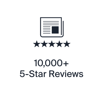 10,000+ 5-Star Reviews