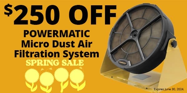 SHOP NOW - \\$250 OFF POWERMATIC® MICRO DUST AIR FILTRATION SYSTEM MODEL PM1250