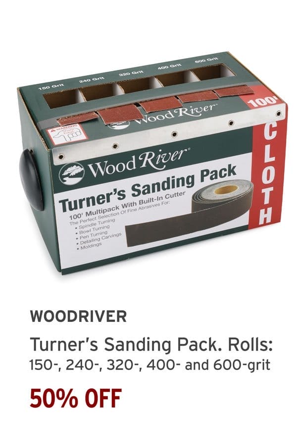 50% Off - WoodRiver® Turner's Sanding Pack - 1" x 20' Sanding Rolls