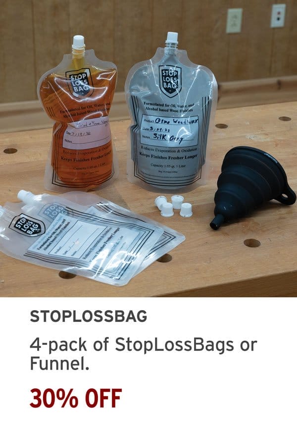 Save 30% - StopLossBags - Quart - 4 Pack and Funnel