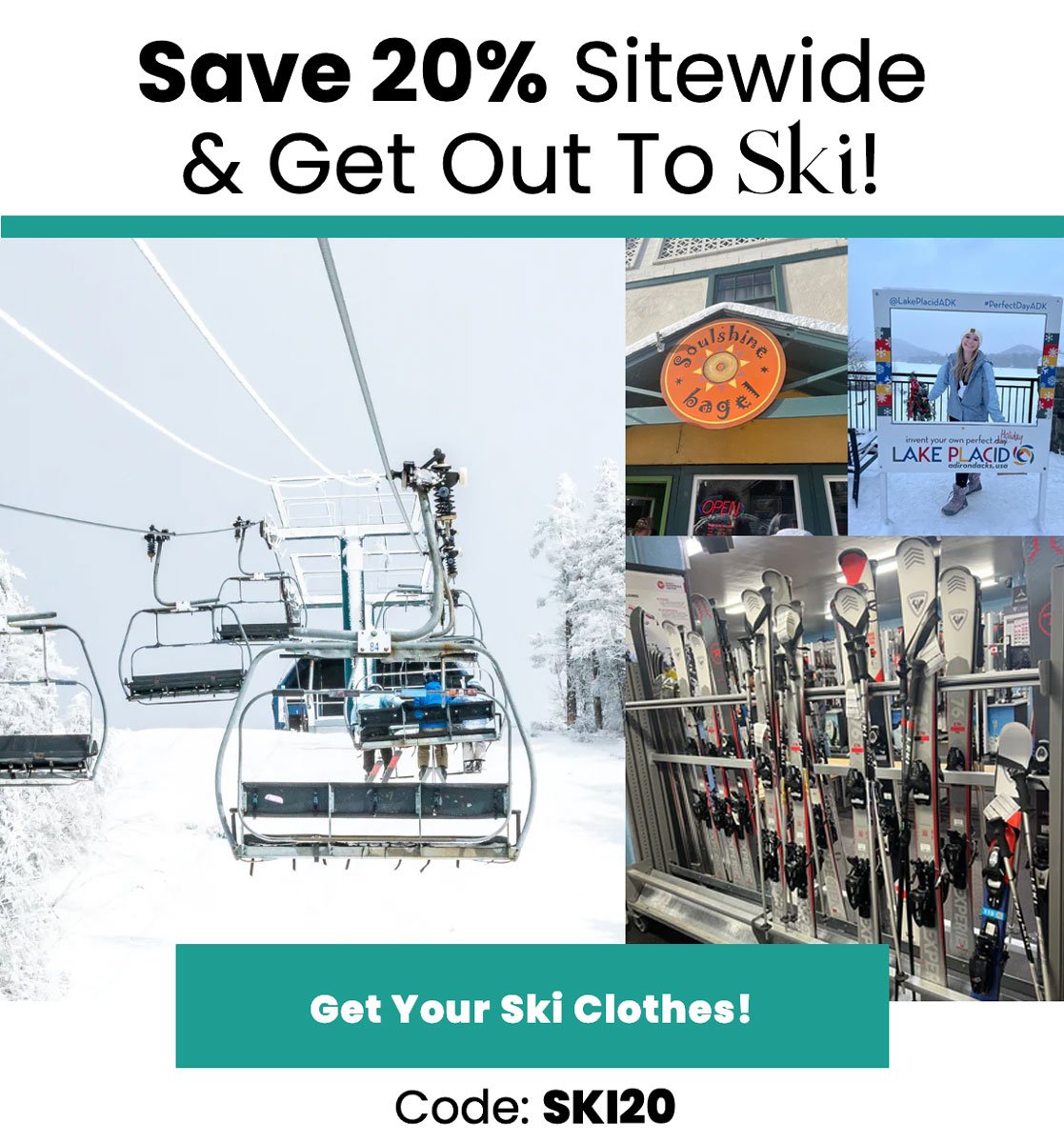 Save 20% Sitewide & Get Out to Ski!